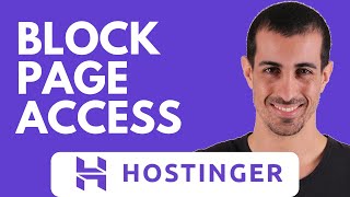 How To Stop Visitors From Accessing A Page In Hostinger Website Builder