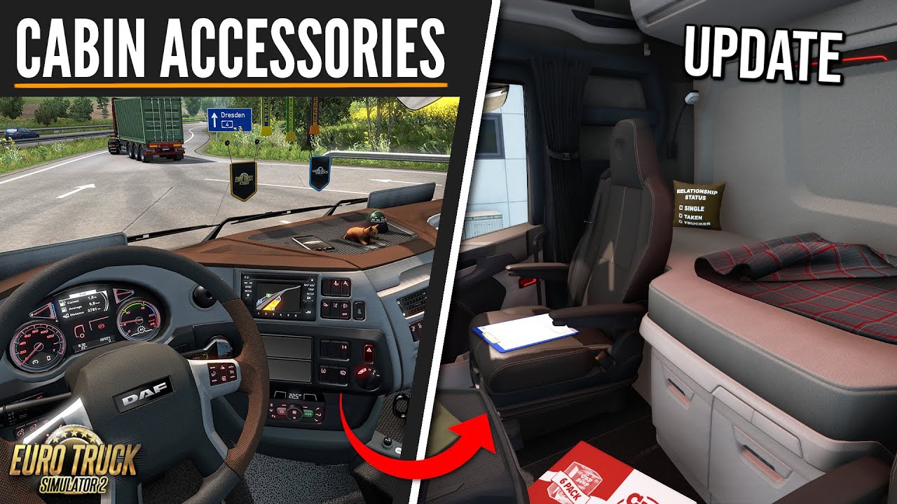 Cabin Accessories DLC for Truck Simulator 2 Toast - YouTube