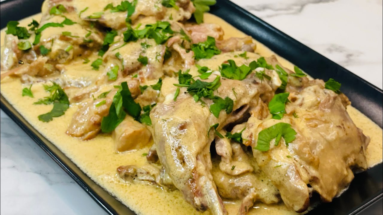 Make Rabbit Meat with Beer and Cream - French Recipe! - YouTube