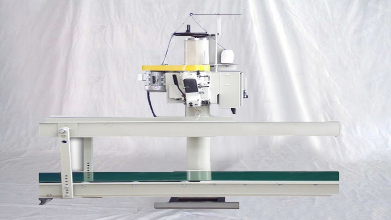 pannage pigs feed bags sealing sewing machine with labels sticker setting Lineare Verschließmaschine