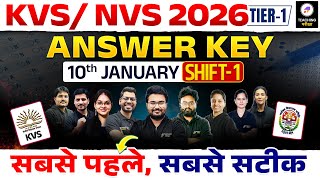 Kvs Nvs Tier 1 Answer Key 2026  10 Jan 2026 Kvs Paper Analysis  Kvs Tier 1 Paper Analysis kvs