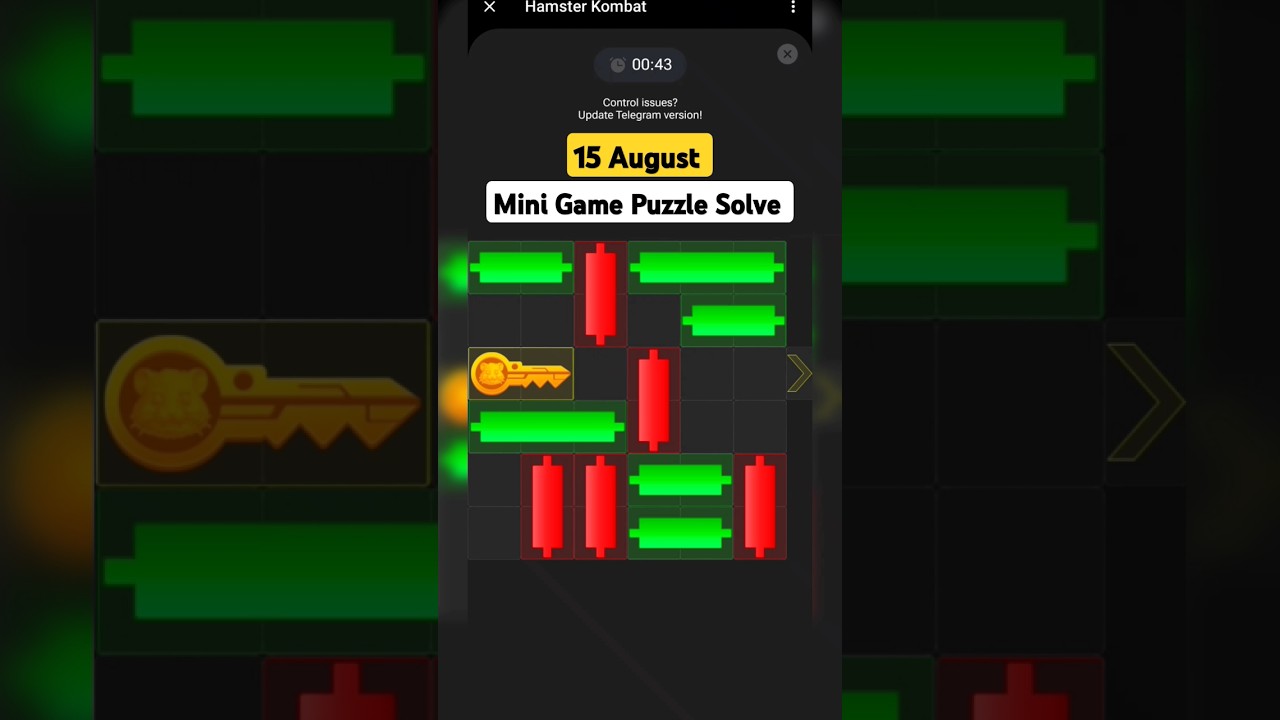Mini Game Today 15 August Hamster Kombat How to Solve Mini Game Puzzle in Hamster Kombat (100%)Solve