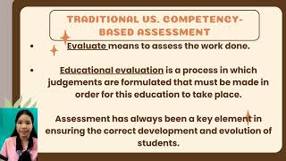 Unit 1. C. Traditional assessment vs. Competency-based Assessment