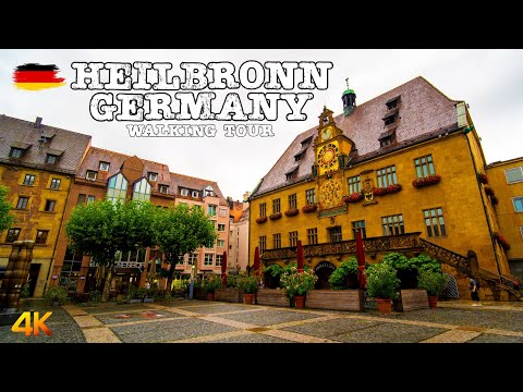 Heilbronn, Germany - Walking Tour 4K - Rainy Day Explorations