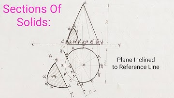 Sections Of Solids: Cone with Inclined Cutting Plane with V. P