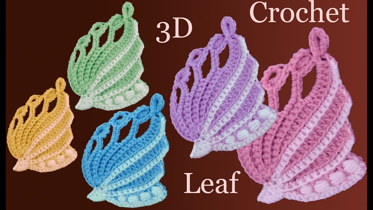 Como tejer con gancho hojas en 3D para centros de mesa y aplicaciones
