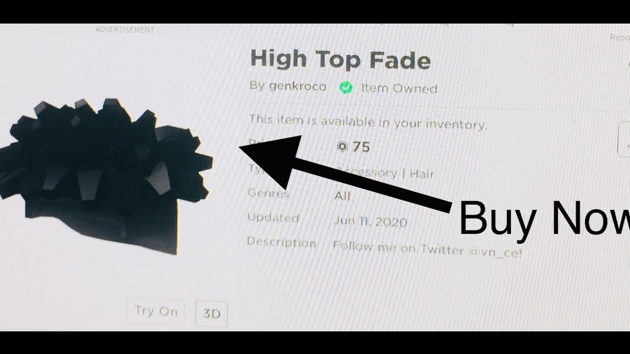 Buying The “High Top Fade” Hair New Ugc Item!!! YouTube