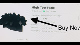 Buying The High Top Fade Hair New Ugc Item Youtube - roblox high top fade code