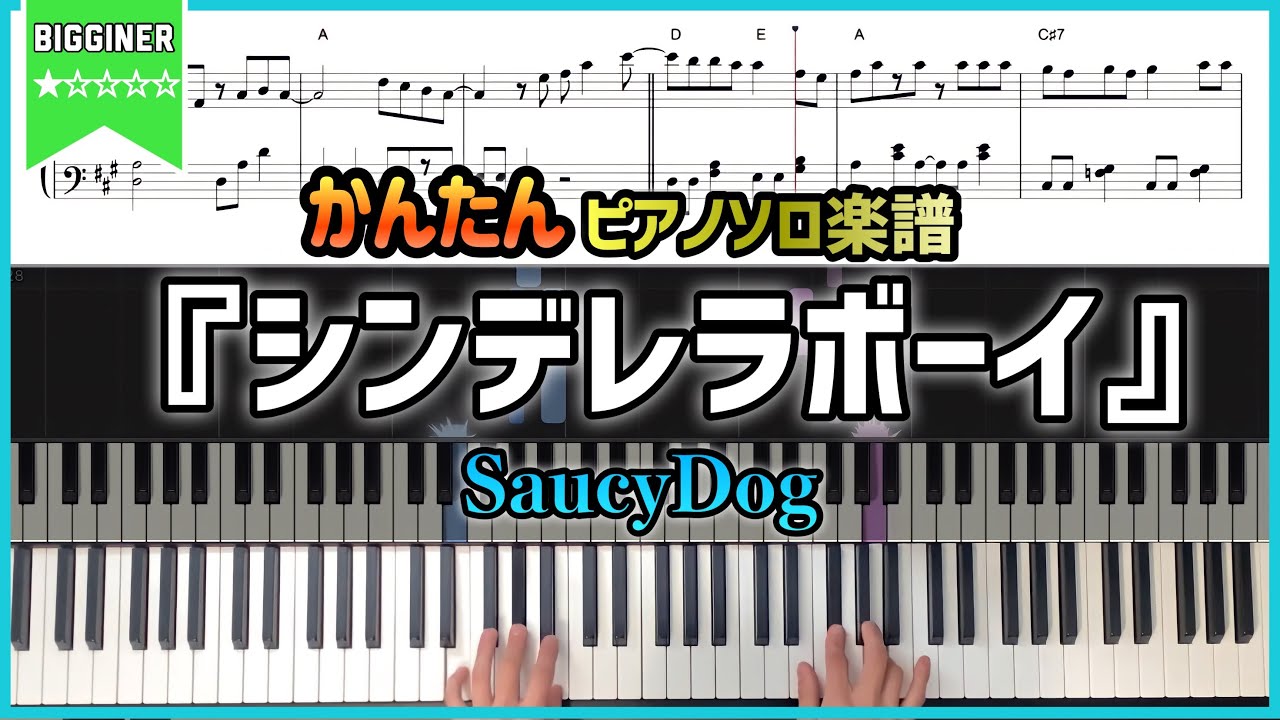シンデレラボーイ 簡単ver Jpopピアノ楽譜 Youtube2万人 Theta Piano 楽譜配信サイト