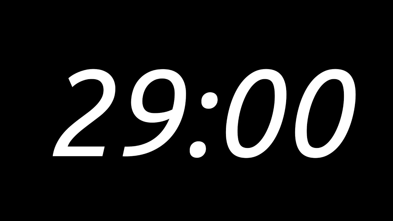 29 min timer countdown with alarm sound effect - YouTube