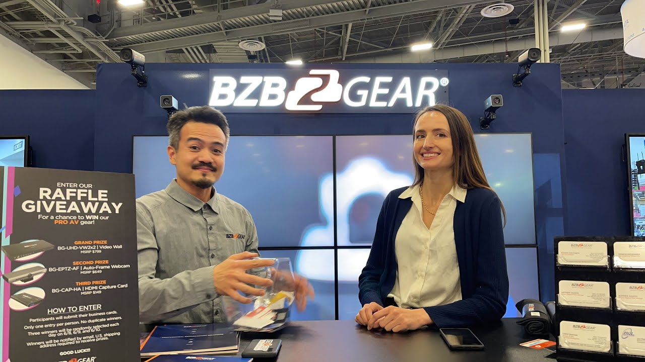 Raffle Giveaway Day One - BZBGEAR booth at #infoComm2022 - YouTube
