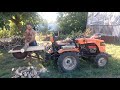 Мототрактор — циркулярка в действии. Mini tractor - circular in action