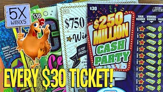 EVERY $30 TICKET! **NEW** 50X Cashword 🔴 $150 TEXAS LOTTERY Scratch Offs