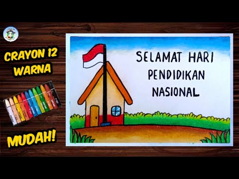 Menggambar Poster Hari Pendidikan Nasional yang Mudah