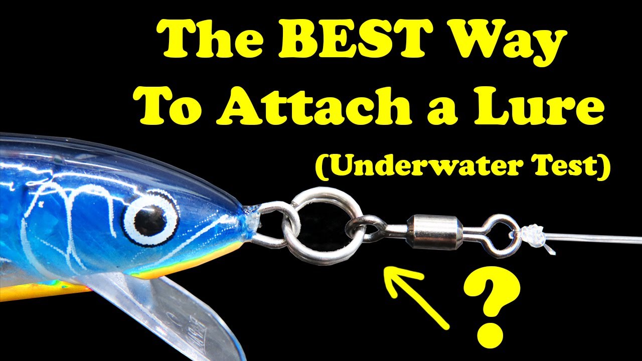 The best way to attach a fishing lure is split rings swivels loop knots tested underwater