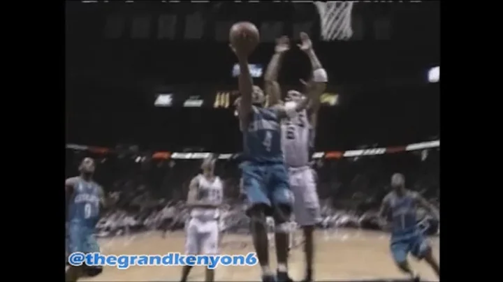 Kenyon Martin grabs David Wesley's layup from behi...