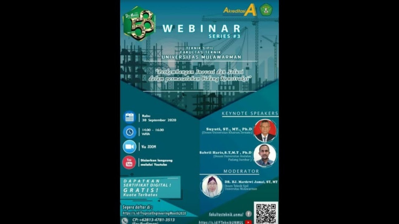 Webinar Series #32 - Perkembangan Inovasi dan Solusi dalam Permasalahan bidang Konstruksi