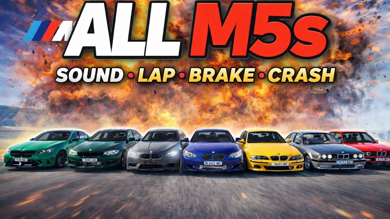 Which BMW M5 Generation Wins? (Sound, Track, Braking & Crash) | BeamNG.drive