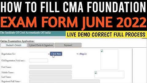 How To Fill CMA Foundation Exam Form June 2022 | CMA Foundation Exam Form For June 2022