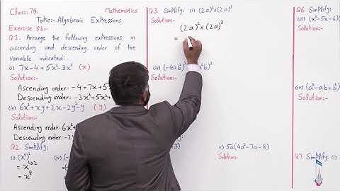 Class 7 - Mathematics - Chapter 8 - Lecture 5 - Algebraic Expressions - Allied Schools