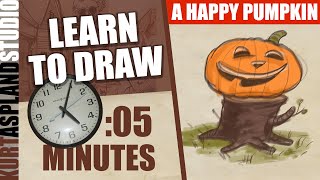 How to draw a happy pumpkin