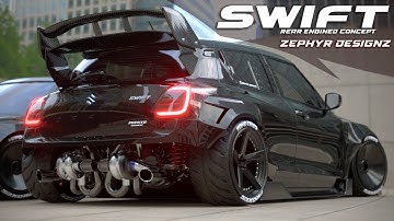 Maruti Suzuki Swift Rear Engined Twin Turbo Concept | Zephyr Designz |