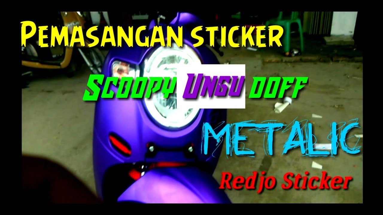  stiker  scoopy  ungu doff metalic Redjo Sticker YouTube