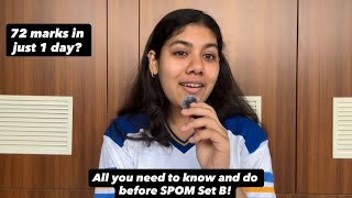 1 day strategy | SPOM Set B | 72 marks in 1 day prep | Costing #spom #icai #exams #strategy #cafinal