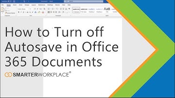 Turn Off Autosave in Office 365 Documents