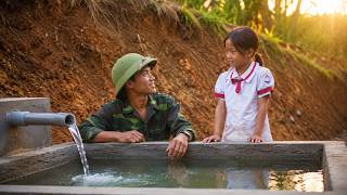Father and Son Work Together to Build a Water Tank for Their Home