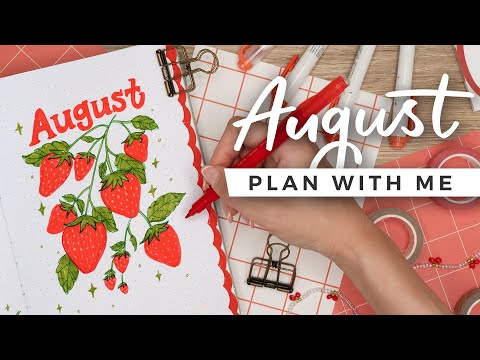 PLAN WITH ME | August 2022 Bullet Journal Setup  🍓