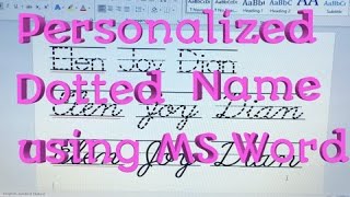 Personalized Dotted Name using Microsoft Word