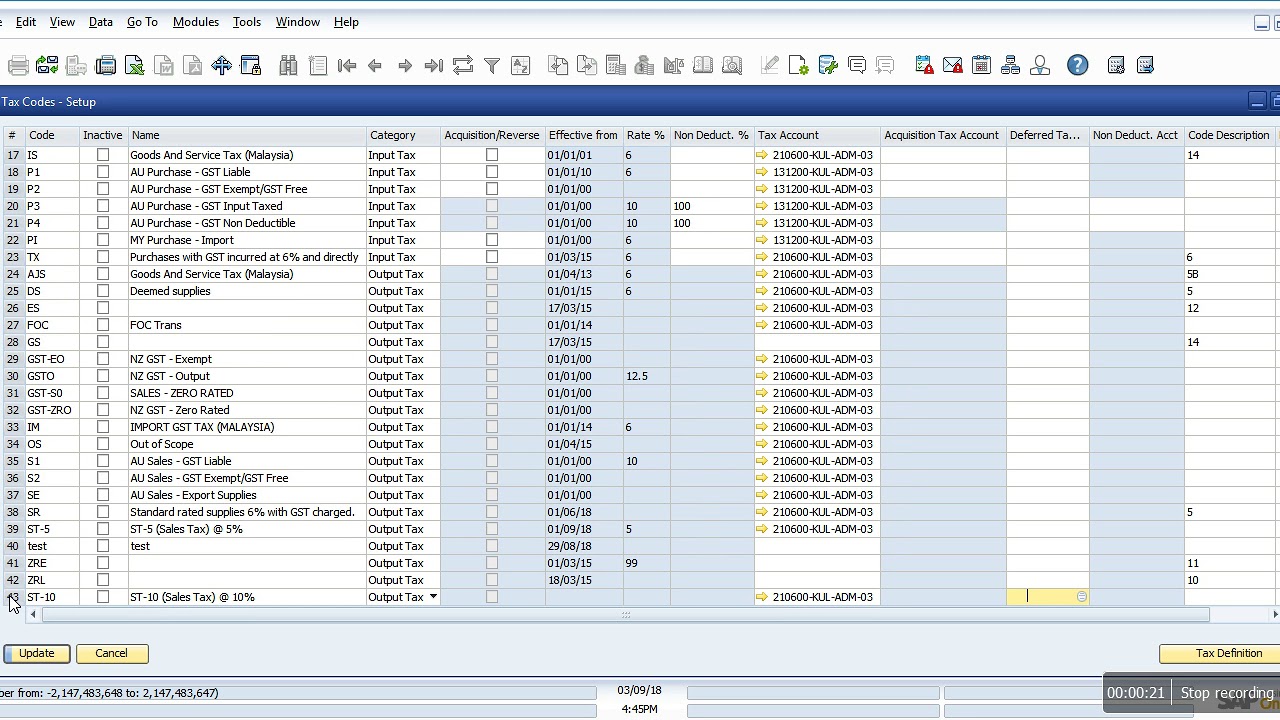 sap-business-one-creating-new-sst-tax-code-youtube