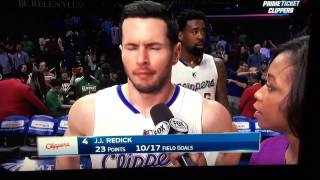 Deandre Jordan gives JJ Redick post game present Clippers