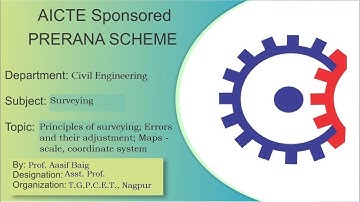 Surveying - Principles of surveying; Maps - scale, coordinate system; by Mr. Aasif M Baig (CED)