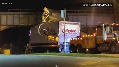 Truck Hitting Bridge At Colvin Ave.