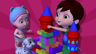 Playing With Building Blocks Toys | Nursery Rhymes For Kids | Infobells