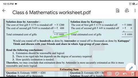 Class 6 Math worksheet - 13 English medium solution Date - 16/8/2021