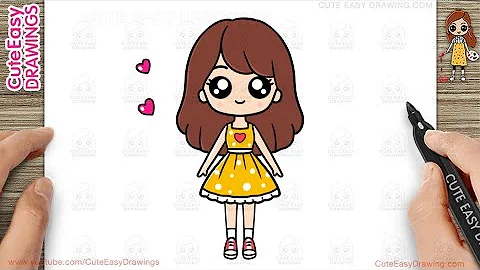 How to Draw a Cute Little Girl Easy 😍
