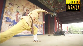 Japanese warrior challenges Shaolin monk, but the monk cripples him with a Shaolin palm move