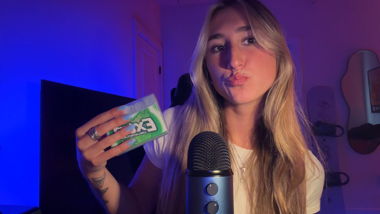 ASMR inaudible whispering & gum chewing