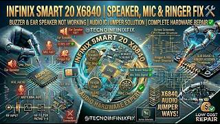 Infinix Smart 20 Speaker Mic & Ringer Problem Fix X6840 Audio IC Buzzer Ear Speaker Jumper Solution