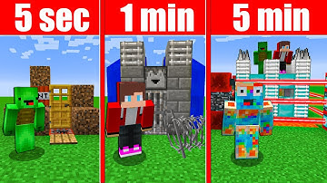 WE BUILT THE BEST SECURITY HOUSE! 5 SECONDS VS 1 MIN VS 5 MIN in Minecraft (Maizen Mizen Mazien)