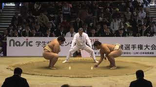 20131103 インカレ相撲 Bクラス団体準決勝1 専修ー朝日