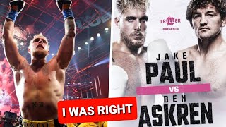 I Predicted Jake Paul Vs Ben Askren!!!!! I Was Right!!!!!