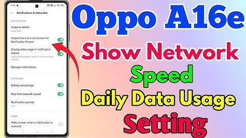 How To Show Daily Data Usage On Oppo A16e || Oppo A16e Netwark Speed Setting Kaise On Kare