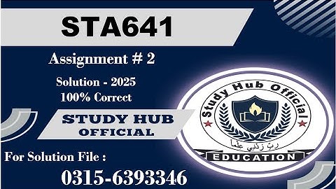 STA641 Assignment 2 solution