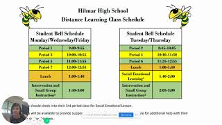 Spanish HHS Distance Learning Bell Schedule
