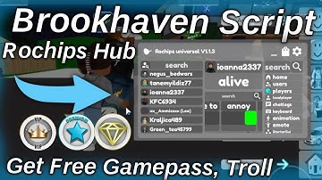 Roblox Brookhaven Script Rochips Universal | Unlock All Gamepass, Admin Troll | Fluxus, Arceus X