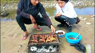 PARRILLA DE CHOKAS (gallinulas) al aire libre